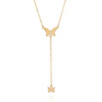 Colar gargantilha banhado ouro 3x 24k 18k e 22k feminino rommanel gravata 2 pingentes borboletas 532543 Colar gargantilha banhado ouro 3x 24k 18k e 22k feminino rommanel gravata 2 pingentes borboletas 532543