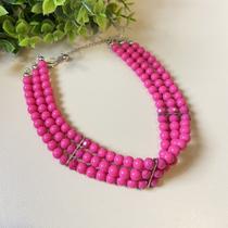 Colar Gargantilha Bolinhas Coloridas com Cristal