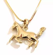 Colar Gargantilha Cavalo Cavalgada Folheado 18k