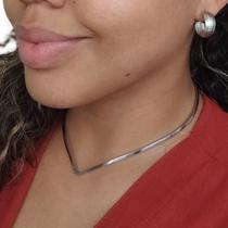 Colar Gargantilha Chocker V Aço Cromo Não Escurece Artesanal