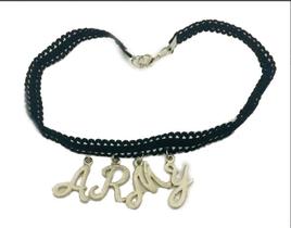 colar gargantilha choker army bts kpop metal novo