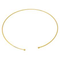 Colar Gargantilha Choker Modelo Fio Liso Moda Folheado a Ouro 18K Softjoias