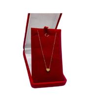 Colar Gargantilha Choker Pingente Coração Ouro 18k 45cm