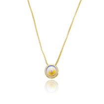 Colar Gargantilha com Pingente Feminino Banho de Ouro 18k
