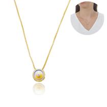 Colar Gargantilha com Pingente Feminino Banho de Ouro 18k