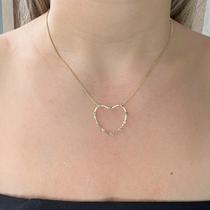 Colar Gargantilha Coração Grande Zircônias Color Banhado em Ouro 18k Colar Gargantilha Coração Grande Zircônias Color Banhado em Ouro 18k