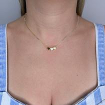 Colar Gargantilha Coração Liso e Cravejado Banhado em Ouro 18k Colar Gargantilha Coração Liso e Cravejado Banhado em Ouro 18k