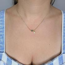 Colar Gargantilha Coração Liso e Menina Banhado em Ouro 18k