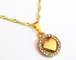 Colar Gargantilha Coração Volta Strass Folheado 18k Colar Gargantilha Coração Volta Strass Folheado 18k