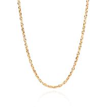 Colar gargantilha corrente banhado ouro 3x 24k 18k e 22k feminino rommanel elos ovais torcido entrelaçado 50cm 532550