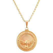 Colar Gargantilha Corrente e Pingente Divino Espírito Santo Banhado a Ouro 18k