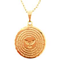 Colar Gargantilha Corrente e Pingente Divino Semijoia Banhado a Ouro 18k