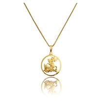 Colar Gargantilha Corrente e Pingente São Jorge em Banhado a Ouro 18k Colar Gargantilha Corrente e Pingente São Jorge em Banhado a Ouro 18k