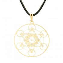 Colar Gargantilha Cubo de Metatron 30mm - Dourado Colar Gargantilha Cubo de Metatron 30mm - Dourado