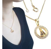 Colar Gargantilha Feminina 45 Cm Nossa Senhora Banho Ouro