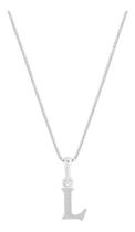 Colar Gargantilha Feminina Letra Inicial L Prata 925 Colar Gargantilha Feminina Letra Inicial L Prata 925