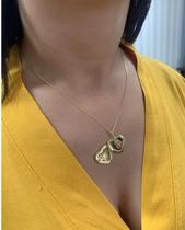 Colar Gargantilha Feminino com Pingente Relicário Coração Vazado Pequeno para Foto Folheado Ouro 18k Dourado