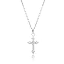 Colar gargantilha Feminino não escurece em aço inox prata cruz crucifixo antialérgico fininho Colar gargantilha Feminino não escurece em aço inox prata cruz crucifixo antialérgico fininho