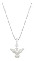 Colar Gargantilha Feminino Pingente Pomba Espirito Santo Prata 925