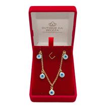 Colar Gargantilha Folheado a Ouro Olho Grego 45cm - Mau Olhado e Inveja Colar Gargantilha Folheado a Ouro Olho Grego 45cm - Mau Olhado e Inveja