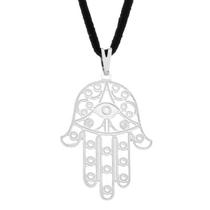 Colar Gargantilha Hamsa 30mm - Prateado