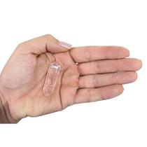 COLAR / GARGANTILHA HEXAGONAL MINI PONTA BITERMINADA QUARTZO ROSA - (3 a 6)cm - PRATA 925