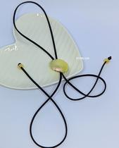 Colar Gargantilha Longo Gravatinha Fio Encerado Couro preto Camurça Country Mulher Peoa Inspiração Ana Castelo