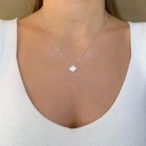 Colar Gargantilha Losango Cravejado de Zircônias Prata 925 Colar Gargantilha Losango Cravejado de Zircônias Prata 925