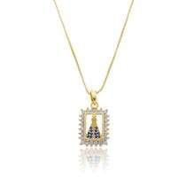 Colar Gargantilha Nossa Senhora Aparecida Católico Ouro 18k Colar Gargantilha Nossa Senhora Aparecida Católico Ouro 18k