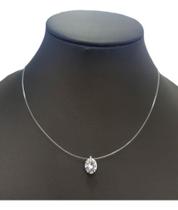 Colar Gargantilha Pedra Zirconia Prata Ponto De Luz Nylon