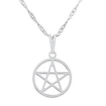 Colar Gargantilha Pentagrama com Aro 15mm - Prateado Colar Gargantilha Pentagrama com Aro 15mm - Prateado