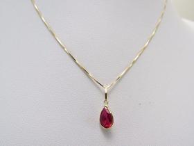 Colar Gargantilha Ponto De Luz 40cm Gota Vermelha Em Ouro 18k Colar Gargantilha Ponto De Luz 40cm Gota Vermelha Em Ouro 18k