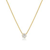 Colar Gargantilha Ponto de Luz Zircônia Folheado a Ouro 18k