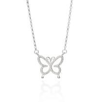 Colar gargantilha prata 925 feminino rommanel borboleta cravejada pedra zircônias 830106 Colar gargantilha prata 925 feminino rommanel borboleta cravejada pedra zircônias 830106