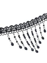 Colar Gargantilha Rendado Choker Preto Pingente Halloween
