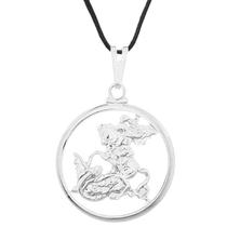 Colar Gargantilha São Jorge 20mm (Cordão Fino) - Prateado Colar Gargantilha São Jorge 20mm (Cordão Fino) - Prateado