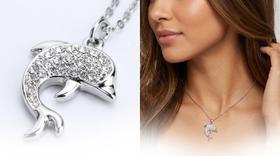 Colar Gargantilha Sweet Pingente Strass Escolha Modelo formato:golfinho