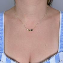 Colar Gargantilha Três Tamanhos de Coração Banhado em Ouro 18k