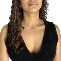 Colar Gargantilha Veneziana Prata Lei 925 13 Ponto Luz 45Cm Colar Gargantilha Veneziana Prata Lei 925 13 Ponto Luz 45Cm