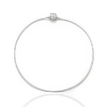 Colar Gargatilha Para Berloque Fecho Coração Prata Delicado