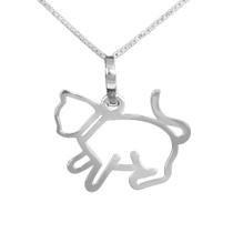 Colar Gato Brincando Coleção Estimação Prata 925