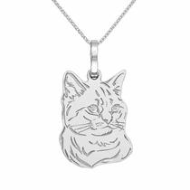 Colar Gato Rosto Coleção Estimação Prata 925 Colar Gato Rosto Coleção Estimação Prata 925