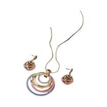 Colar Geométrico Colorido Para Mulheres, Pingente Circular Oco, Joia Criativa Personalizada Para