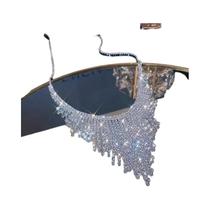 Colar Geométrico De Franjas De Cristal Brilhante Para Mulheres, Ideal Para Vestidos, Noite De Balada