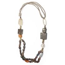 Colar Geométrico em Corda Terroso