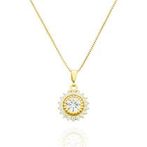 Colar Girassol Cristal Banhado a Ouro Colar Girassol Cristal Banhado a Ouro