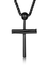 Colar GOLDCHIC JEWELRY Baseball Chain Bat Cross em aço inoxidável