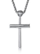 Colar GOLDCHIC JEWELRY Baseball Cross para homens em aço inoxidável