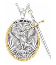 Colar Gospel São Miguel Arcanjo Prata Tendência Moda Promo anjo protetor da guarda e fé católica cristã Colar Gospel São Miguel Arcanjo Prata Tendência Moda Promo anjo protetor da guarda e fé católica cristã