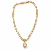 Colar Gota Cravejado Corrente Estilo Riviera Dourado ou Prateado Presente Elegante